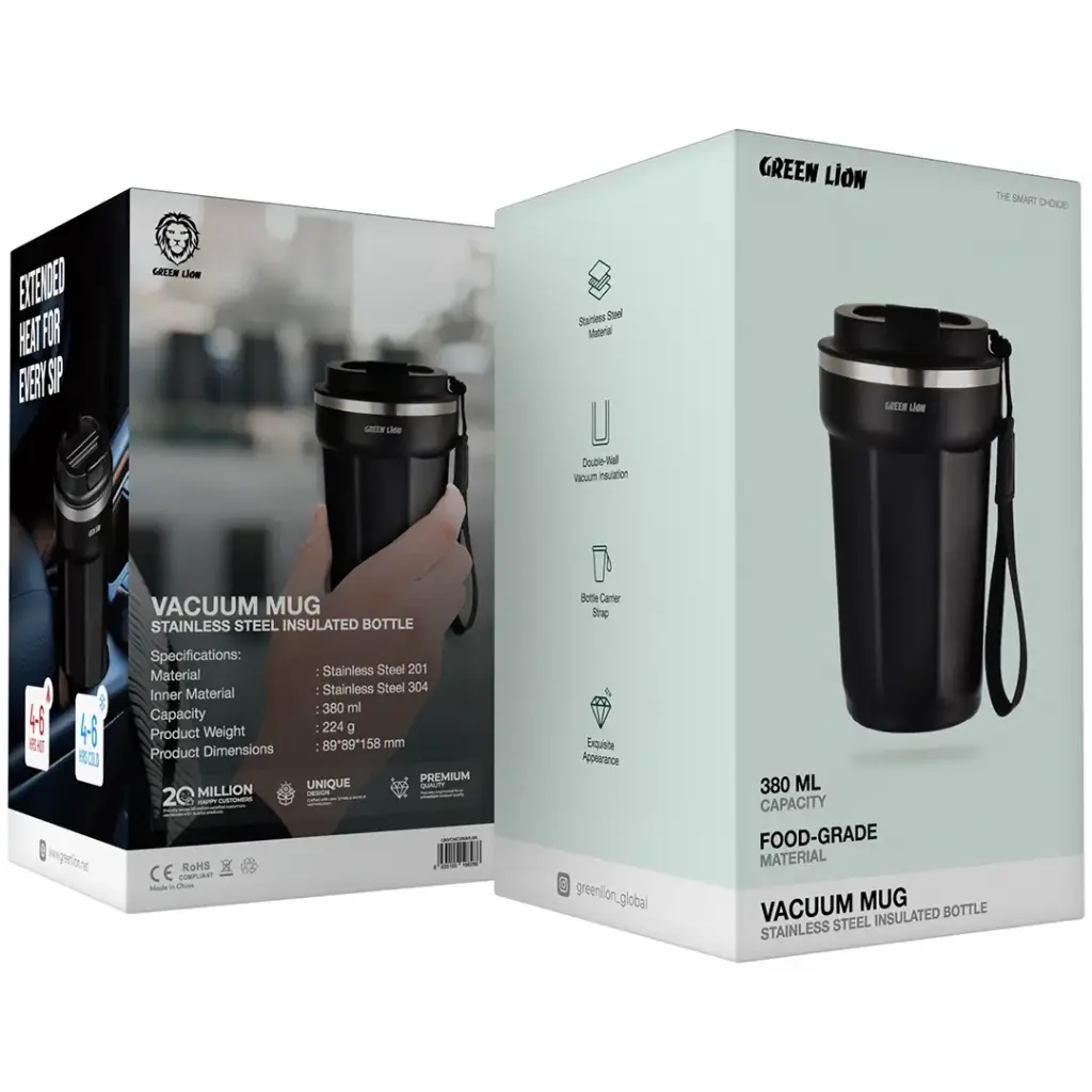 Green Lion Vaccum Mug Stainless Steel Insulated Bottle